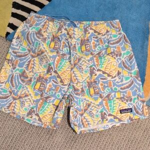 Patagonia Blue and Yellow Patterned Shorts
